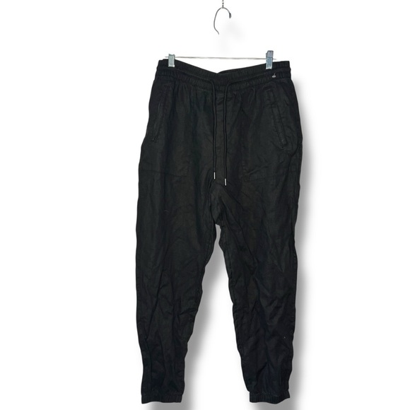 2024 Athleta Pants Retreat Linen High Rise Joggers Womens Medium Black - Picture 1 of 8